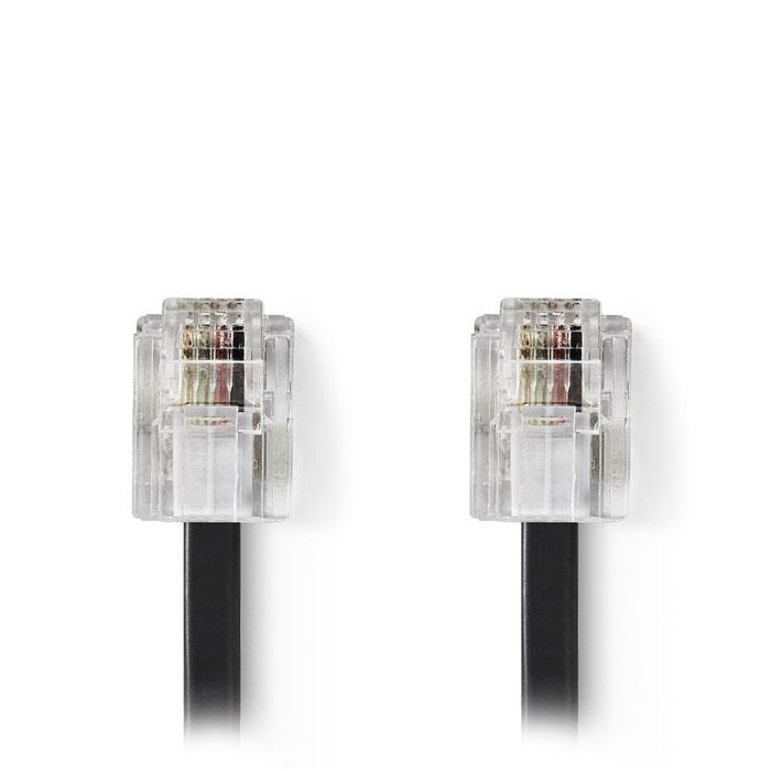 Nedis TCGP90200BK50 Telecom Cable RJ11 Male - RJ11 Male 5.0 m Black