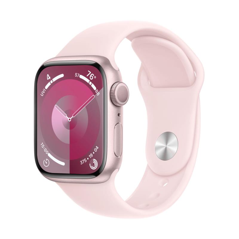 Apple Watch Series 9 GPS 41mm Pink Aluminum Case with Pink Sport Band S/M