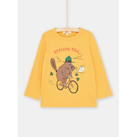 Παιδική Μακρυμάνικη Μπλούζα για Αγόρια Yellow Beaver - ΜΠΛΕ