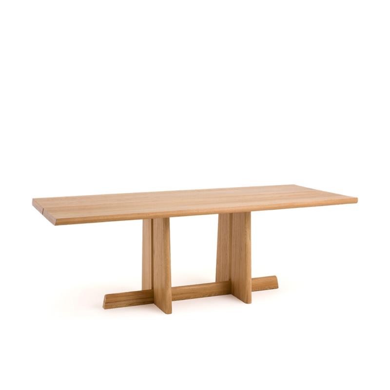Τραπέζι τραπεζαρίας από μασίφ αμμοβολισμένο ξύλο δρυ Μ90xΠ230xΥ75cm