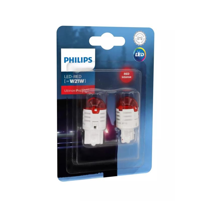 Philips Λάμπες Αυτοκινήτου Ultinon Pro3000 W21W LED Κόκκινο 12V 2.75W 2τμχ