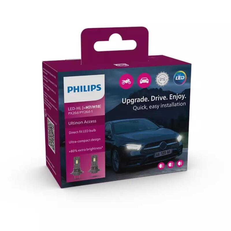 Philips Ultinon Access 2500 H7 LED 12V 16W 6000K 1600Lm Ψυχρό Λευκό 2τμχ