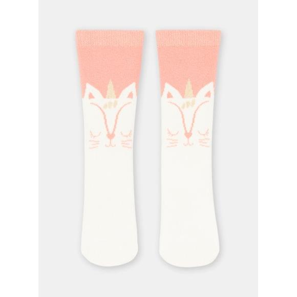 Παιδικές Κάλτσες για Κορίτσια Light Pink Kitty Unicorn - ΠΟΡΤΟΚΑΛΙ