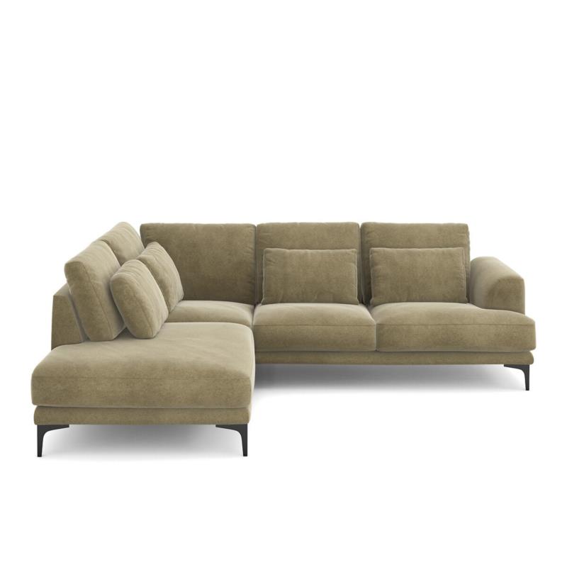 Γωνιακός καναπές από λινό βελούδο