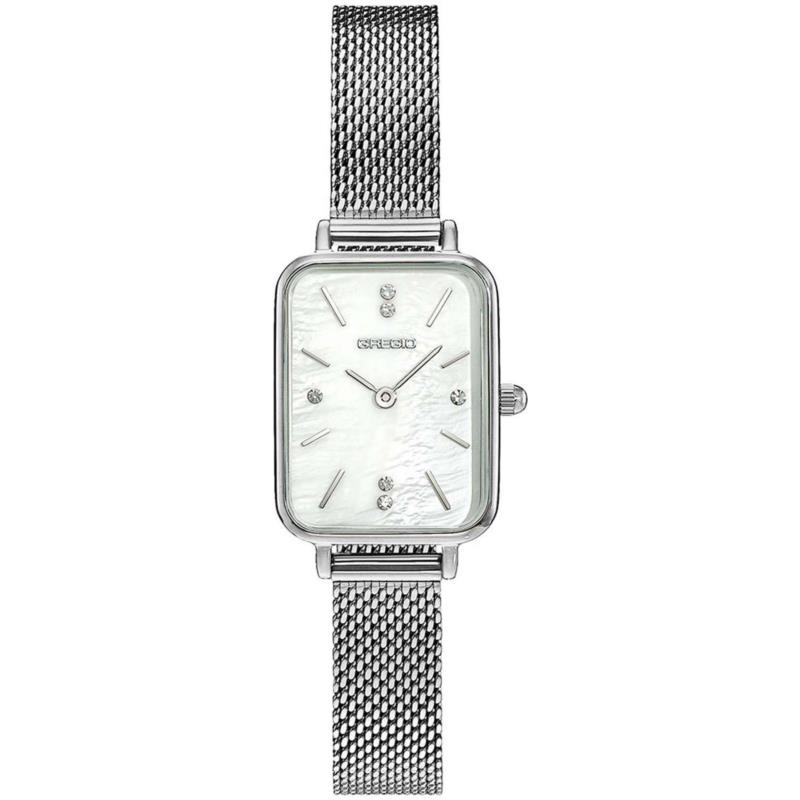 GREGIO Crystals Gift Set - GR430010, Silver case with Stainless Steel Bracelet