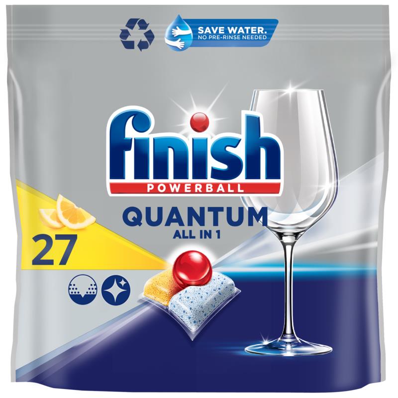 Ταμπλέτες Πλυντηρίου Πιάτων Quantum All in 1 Λεμόνι Finish (27 τεμ)