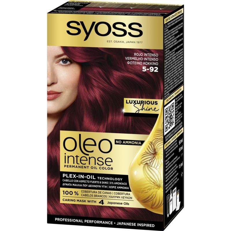 Βαφή Μαλλιών Φωτεινό Κόκκνο 5-92 Oleo Syoss (115 ml)
