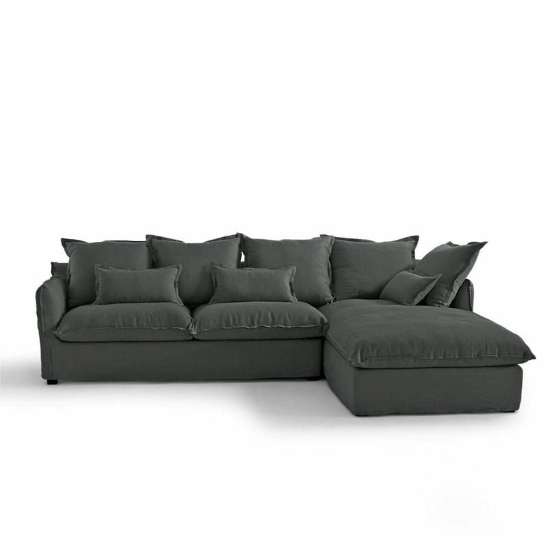 Κάλυμμα για γωνιακό καναπέ από λινό Αριστερός