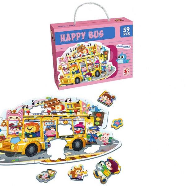 Παζλ Πατώματος 59τμχ Happy Bus Σε Κουτί 23x6x18εκ. Toy Markt 69-1849 - Toy Markt - 69-1849
