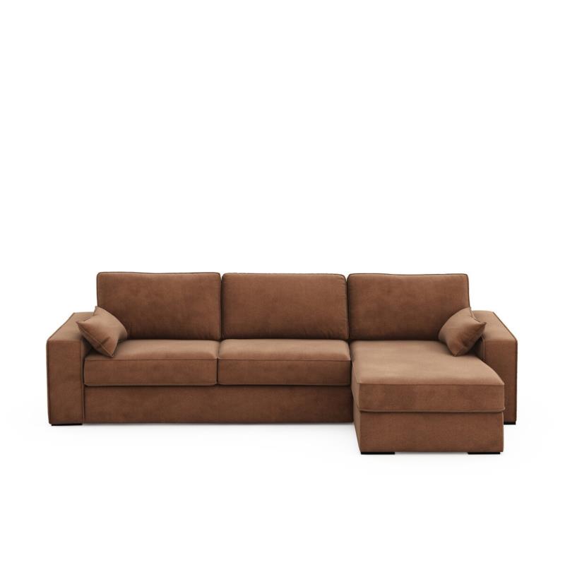 Γωνιακός καναπές-κρεβάτι από πολυέστερ με λάτεξ στρώμα