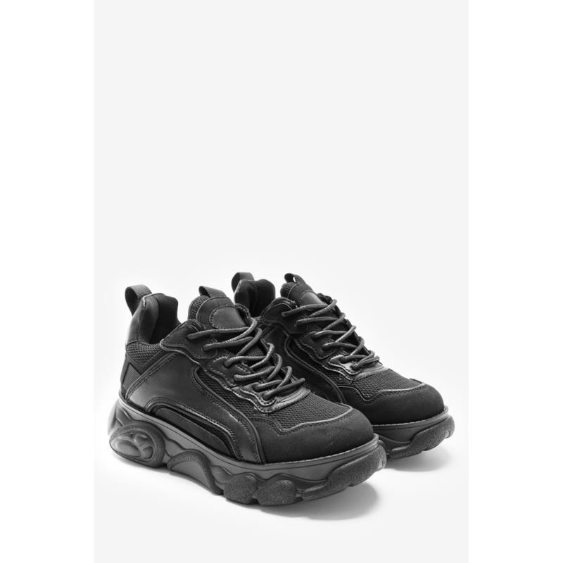 Sneakers Μονόχρωμα 022035 ΜΑΥΡΟ