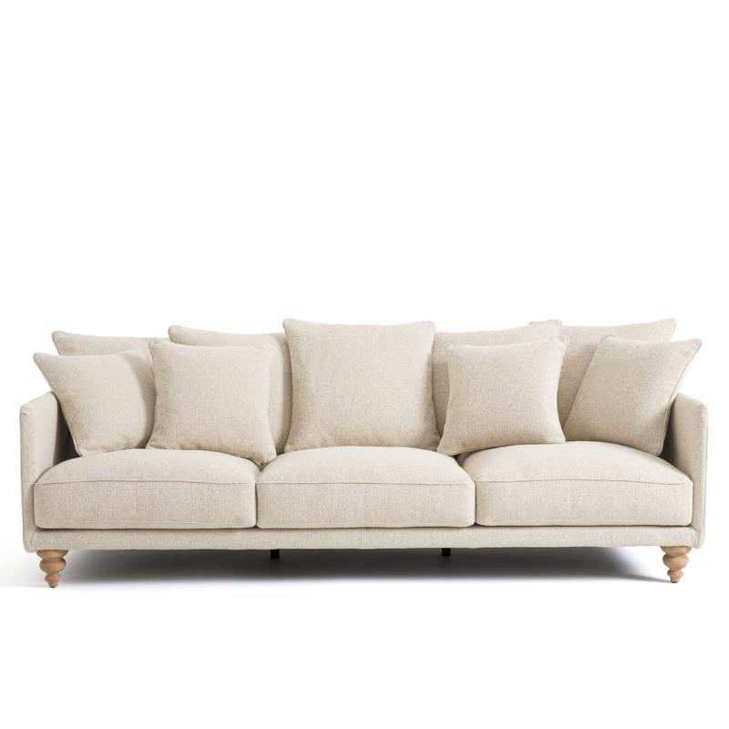 Καναπές με μπουκλέ ταπετσαρία Μ105xΠ198xΥ93cm