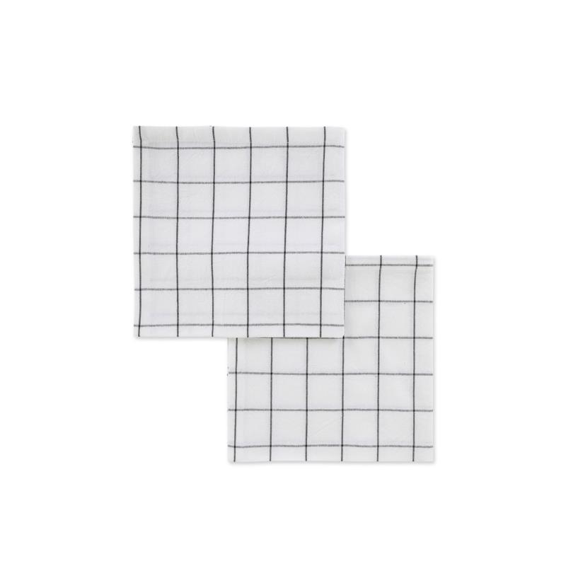 Coincasa σετ πετσέτες κουζίνας με check pattern (2 τεμάχια) - 007284219 Λευκό