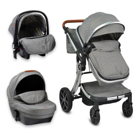 Πολυκαρότσι 3 Σε 1 (0-36 Μηνών/ Έως 15kg) Moni Polly Grey