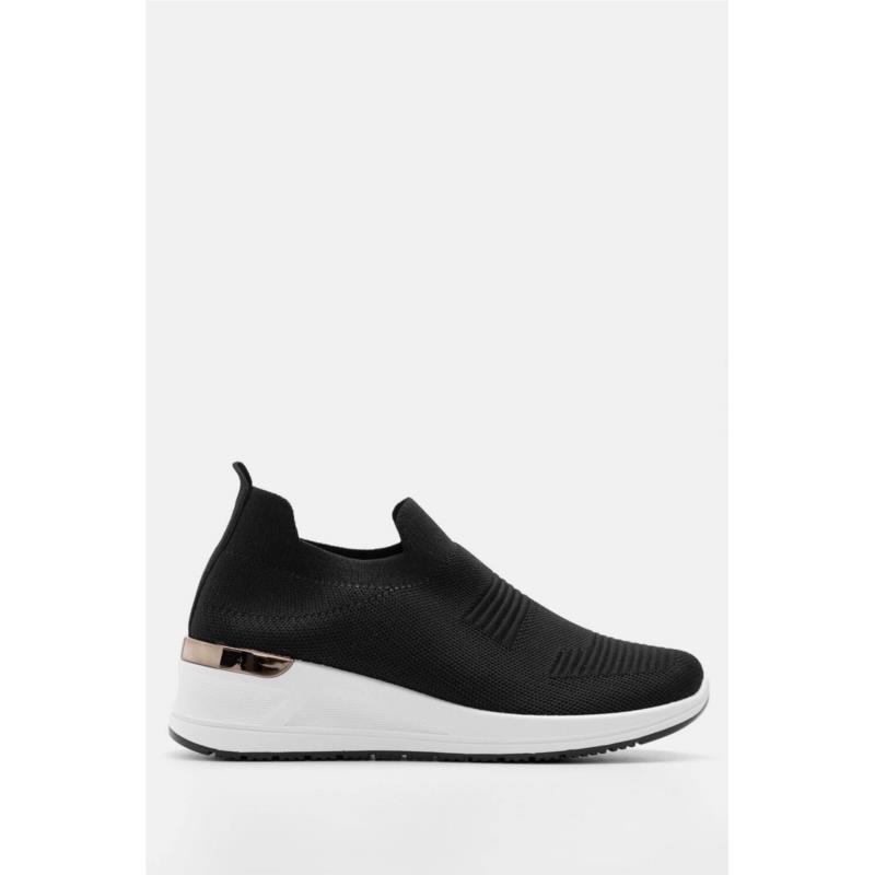 Sneakers Κάλτσα με Πλατφόρμα - Άσπρο+Μαύρο