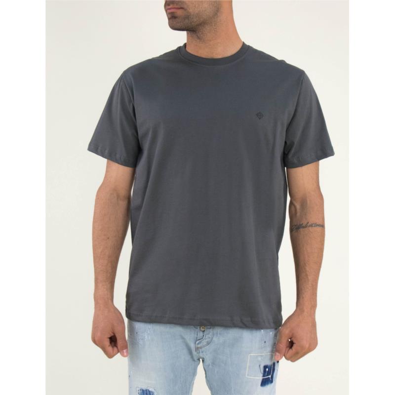Ανδρικό γκρι Tshirt μονόχρωμο Plus size 19500F
