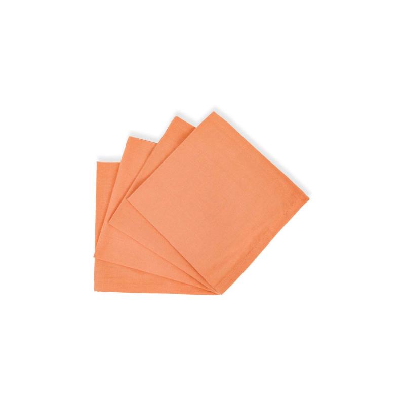 Coincasa σετ βαμβακερές πετσέτες φαγητού μονόχρωμες 42 x 42 cm (4 τεμάχια) - 007364317 Πορτοκαλί