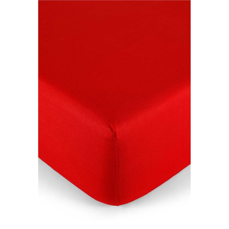 Coincasa σεντόνι διπλό βαμβακερό μονόχρωμο με λάστιχο 165 x 200 + 25 cm - 007379973 Κόκκινο
