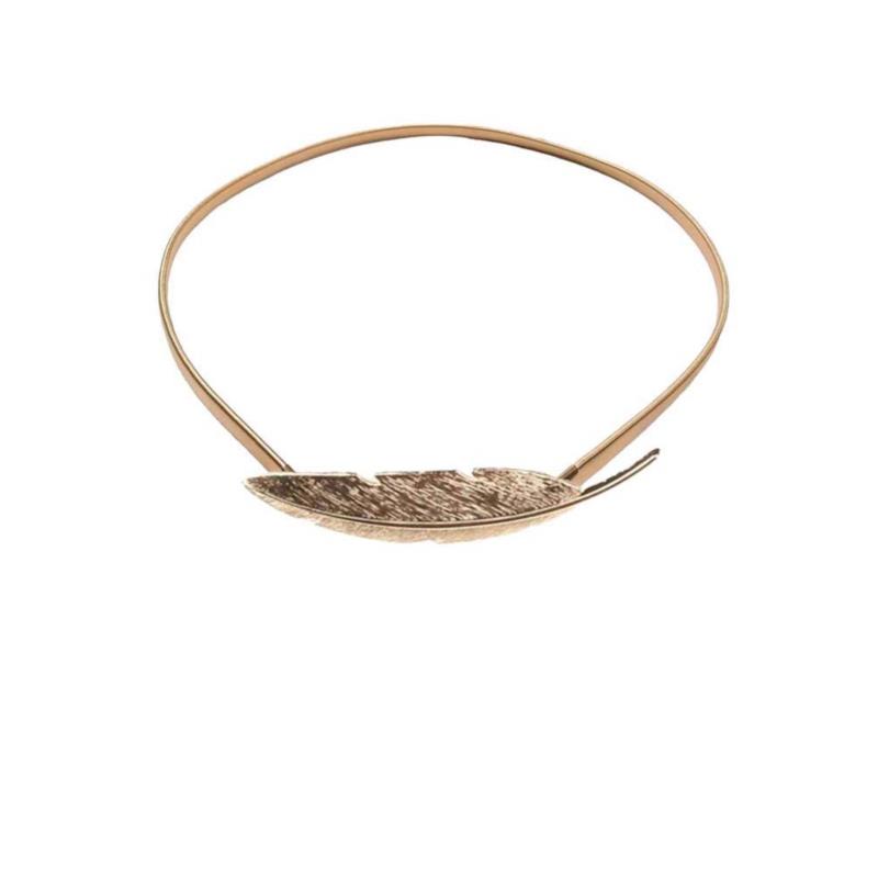 elastic gold feather belt