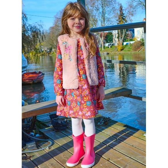 Παιδικό Μακρυμάνικο Φόρεμα για Κορίτσια Multicolour Floral - ΜΠΟΡΝΤΟ