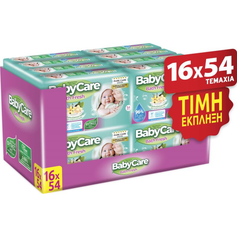 Μωρομάντηλα Bath Fresh Economy Box Babycare (16x54τεμ)