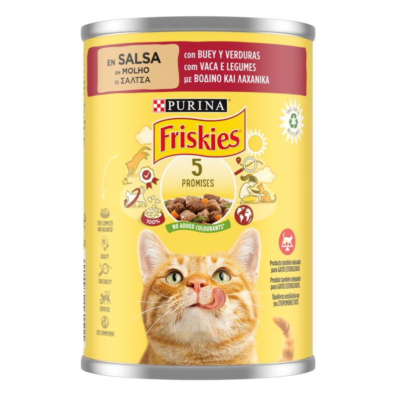 Τροφή για Γάτες Βοδινό και Λαχανικά σε Σάλτσα Friskies (400g)