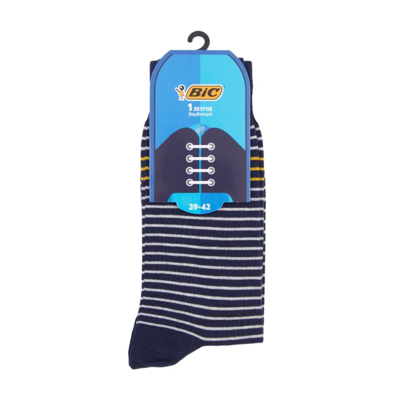 Κάλτσες Ανδρικές Μπλε με Ρίγες (Νο 39-42) Anzio BIC (1 ζευγάρι)
