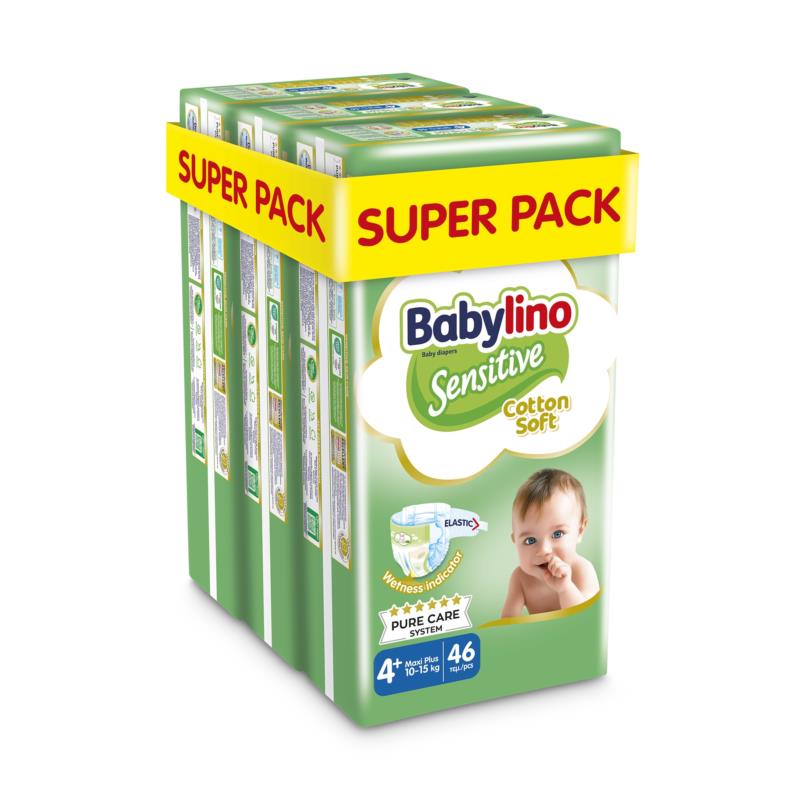 Πάνες Babylino Sensitive Value Pack No 4+ 3 Pack (10-15 Kg) (138 τεμ)