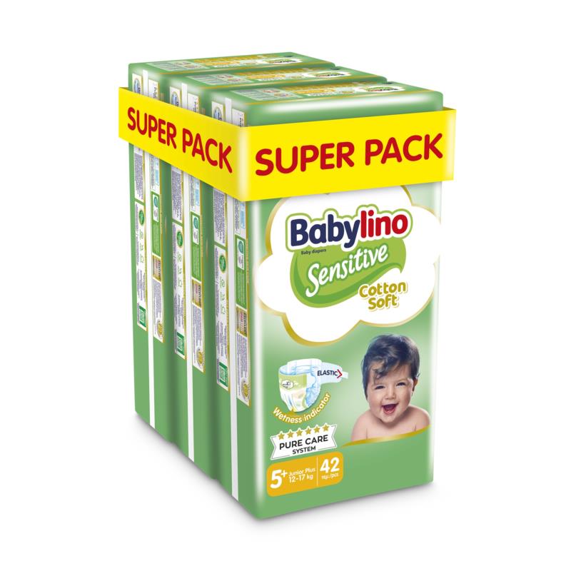 Πάνες Babylino Sensitive Value Pack No 5+ (12-17Kg) 3 Pack (126 τεμ)