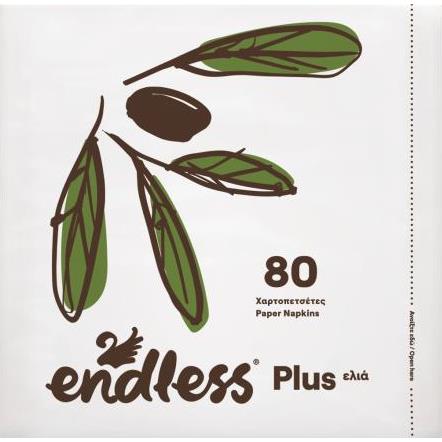 Χαρτοπετσέτες Plus "Ελιά" Endless 30x30 (126g-80φ)