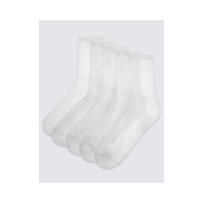 Αθλητικές κάλτσες Λευκές Cool & Fresh (Νο 43-47) Marks & Spencer (5τεμ)