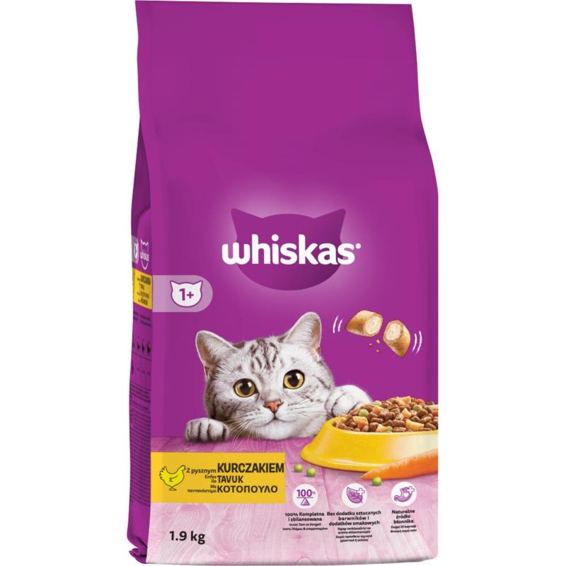 Ξηρά Τροφή για Γάτες με κοτόπουλο και λαχανικά Adult Whiskas (1.9kg)