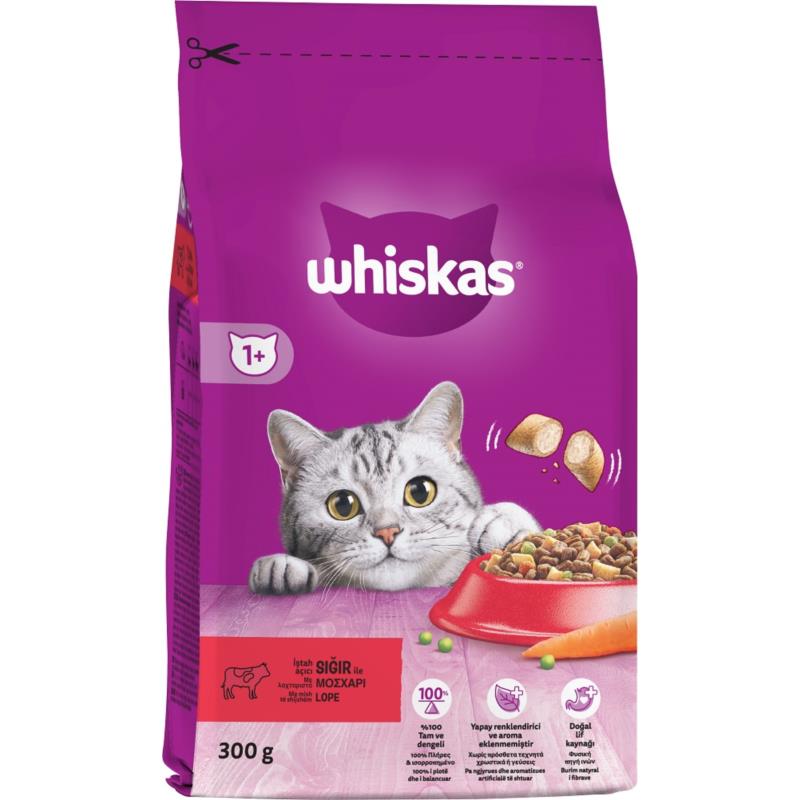 Ξηρά Τροφή πλήρης για Γάτες Γεμιστές Κροκέτες Μοσχάρι Whiskas (300 g)