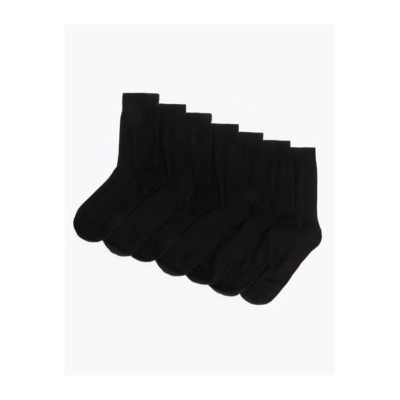 Κάλτσες Μαύρες με υψηλή περιεκτικότητα σε βαμβάκι (Νο 39.5-42.5) Marks & Spencer (7τεμ)