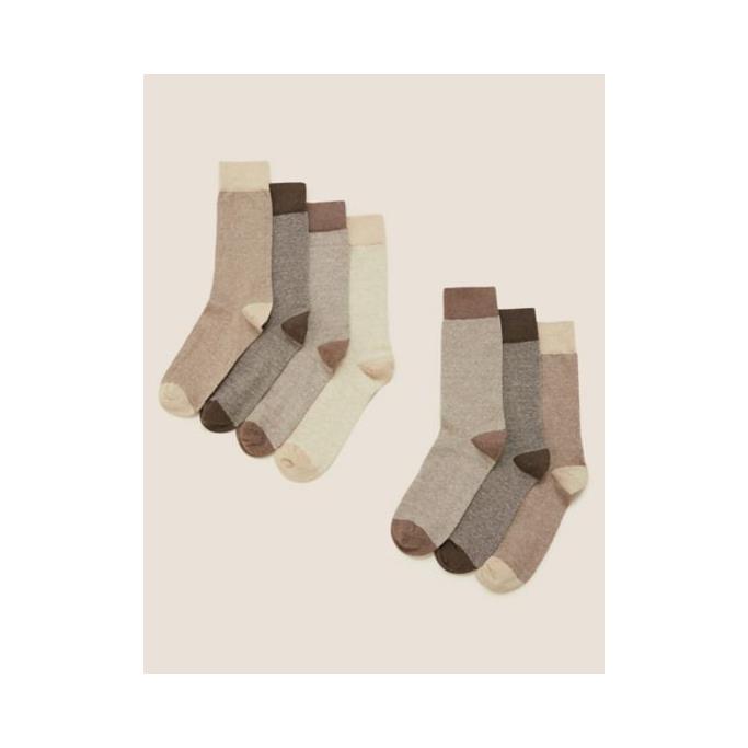 Κάλτσες Καφέ με μοτίβο Cool & Fresh (Νο 39-42) Marks & Spencer (7τεμ)