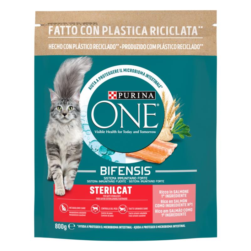 Ξηρά Τροφή για στειρωμένες γάτες Σολωμός και Σιτάρι Purina One Sterilcat (800g)