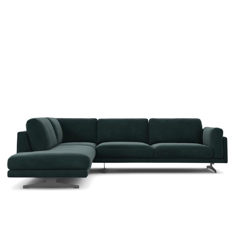 Γωνιακός καναπές από βελούδο Μ234xΠ289xΥ82cm