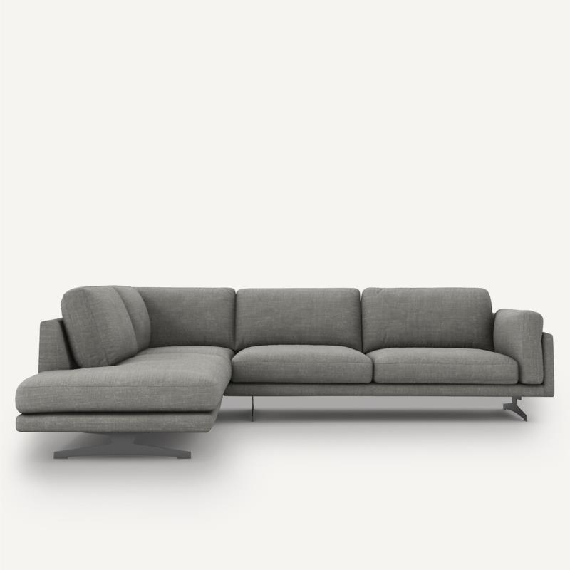 Γωνιακός καναπές από βαμβάκι/λινό Μ234xΠ289xΥ82cm