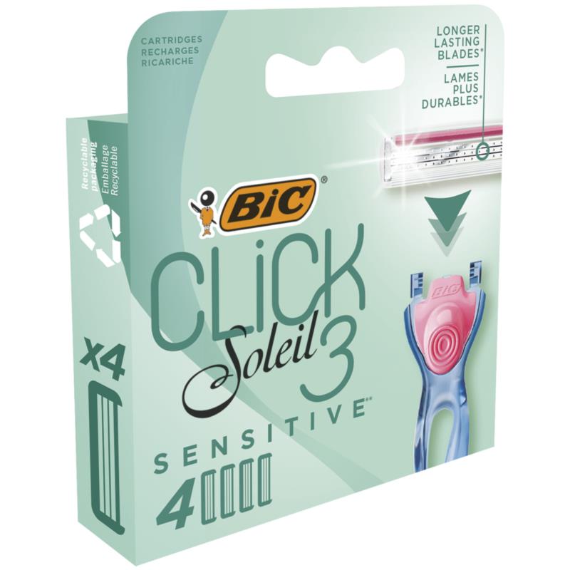 Ξυραφάκια γυναικεία ανταλλακτικά BIC Click 3 Soleil Sensitive Bic (4 τεμ)