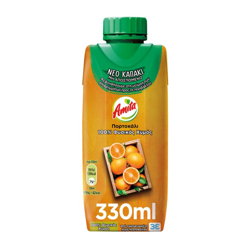 Φυσικός Χυμός Πορτοκάλι Amita (330 ml)