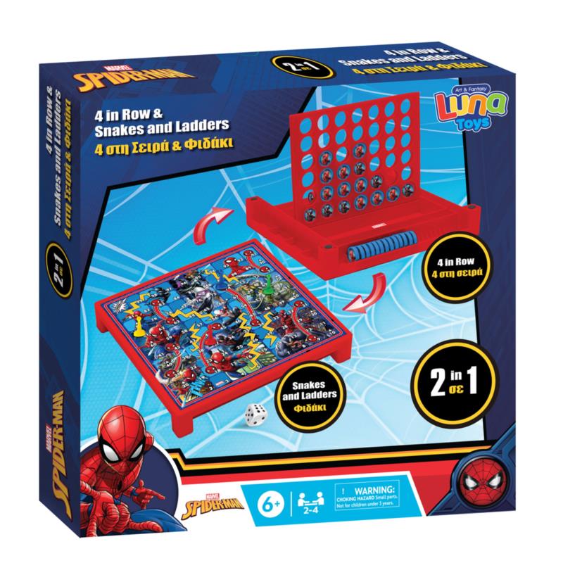 Επιτραπέζιο Παιχνίδι 4 στη σειρά & Φιδάκι SpiderMan Luna Toys (1τεμ)