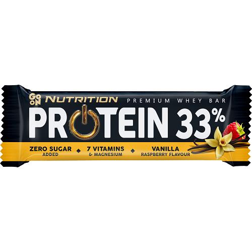 Μπάρα Πρωτεΐνης με Γεύση Βανίλια & Βατόμουρο Protein 33% Go On Nutrition (50g)