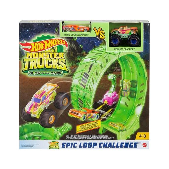 Mattel Hot Wheels Πιστα Epic Loop Challenge Glow In The Dark - HBN02