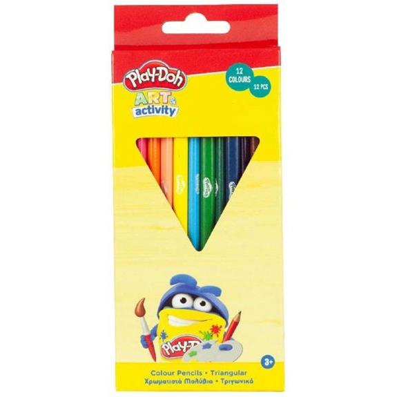 GIM Play-Doh Ξυλομπογιες Τριγωνικες 12 Χρωματα - 320-20001