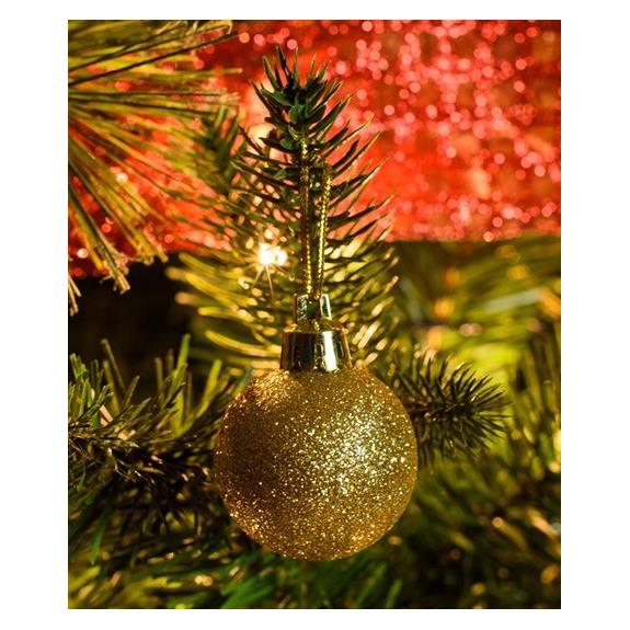 V. Christakopoulos Χριστουγεννιάτικες Μπάλες Σετ 12Τμχ Με Glitter 2,5εκ Χρυσές - 53168-2