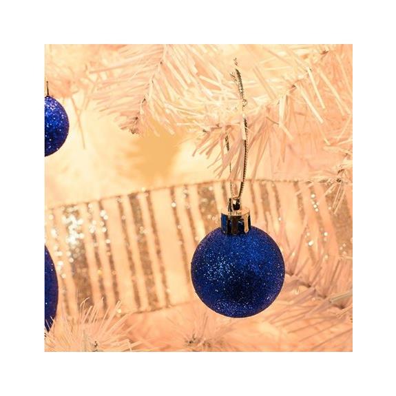 V. Christakopoulos Χριστουγεννιάτικες Μπάλες Σετ 12Τμχ Με Glitter 2,5εκ Μπλε - 53168-6