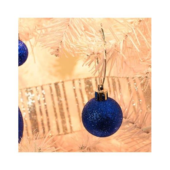 V. Christakopoulos Χριστουγεννιάτικες Μπάλες Σετ 6Τμχ Με Glitter 4εκ Μπλε - 53182-6