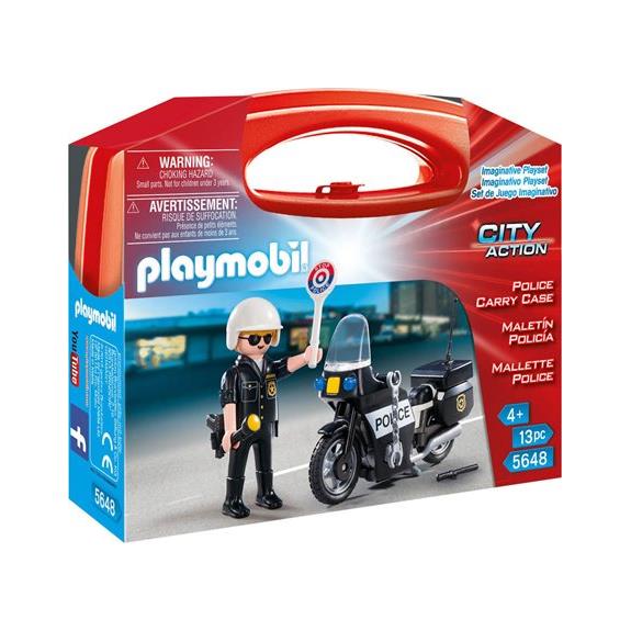 Playmobil City Action Βαλιτσάκι Αστυνόμος Με Μοτοσικλέτα - 5648