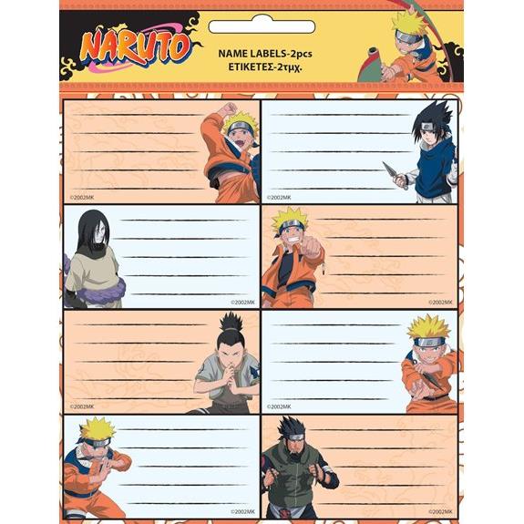 GIM Ετικετες Αυτοκολλητες Naruto 2 Φυλλα - 775-90046