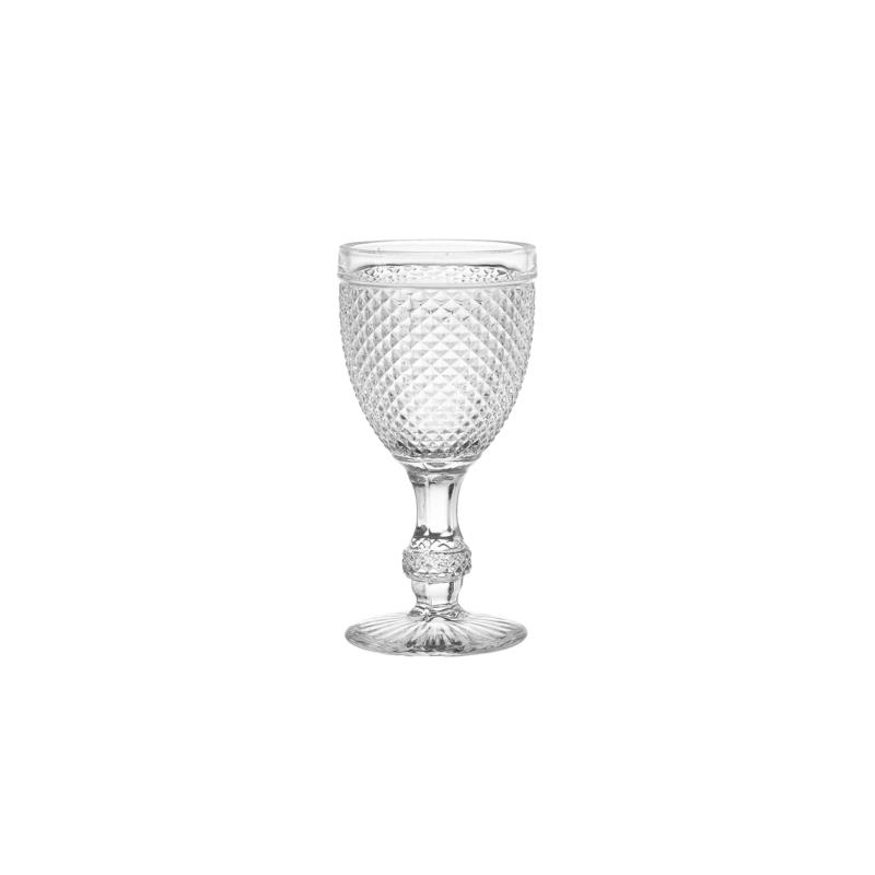 Coincasa κολωνάτo γυάλινo ποτήρι κρασιού Diamond-cut effect 12 x 6 cm - 007447389 Διάφανο